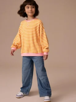Next Orange/Pink Oversized Cosy Rib Sweatshirt (9mths-16yrs)^ Sweatshirts & Hoodies