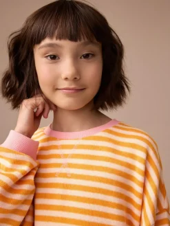 Next Orange/Pink Oversized Cosy Rib Sweatshirt (9mths-16yrs)^ Sweatshirts & Hoodies