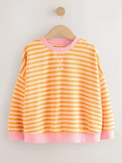 Next Orange/Pink Oversized Cosy Rib Sweatshirt (9mths-16yrs)^ Sweatshirts & Hoodies