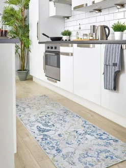 Origin Rugs Blue Easy Care Washable Florence Runner^ Rugs & Runners