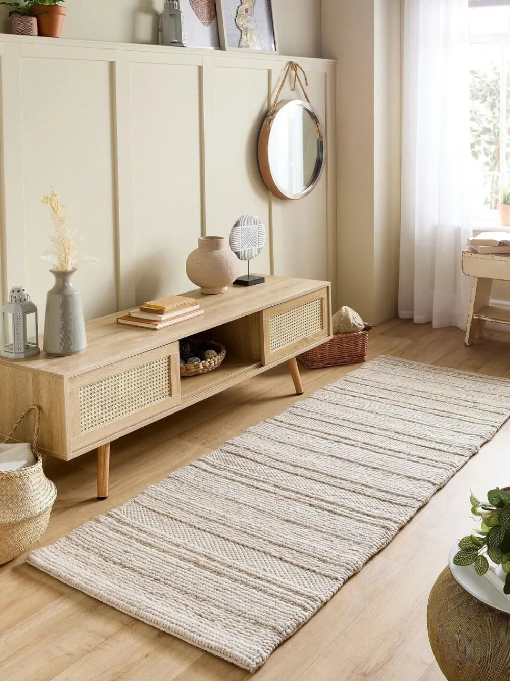 Origin Rugs Cream Chunky Knit Runner