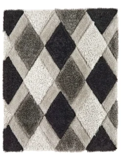 Origin Rugs Grey 3D GEO Shaggy Rug^ Rugs & Runners
