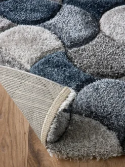 Origin Rugs 3D Scallop Shaggy Rug Navy