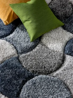 Origin Rugs 3D Scallop Shaggy Rug Navy