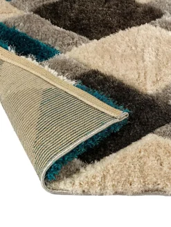 Best Origin Rugs Teal 3D GEO Shaggy Rug