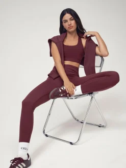 Sale OSIA V Waist Signature Legging Burgundy Red