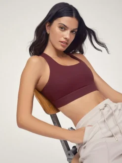 Hot OSIA Cross Back Bra Top Cherry Red