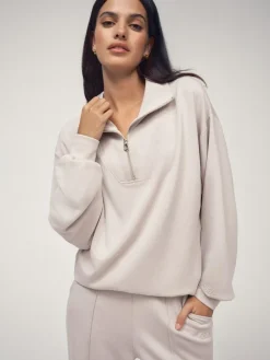 Hot OSIA 1/4 Zip Modal Sweat Top Neutral