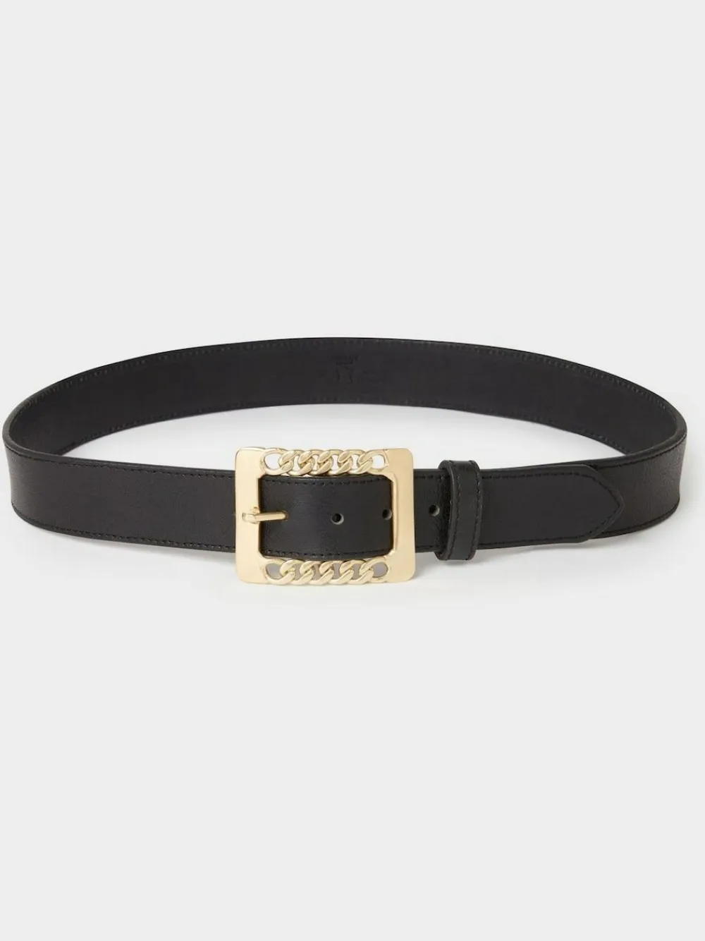 Hot Osprey London The Chain Buckle Leather Belt Black