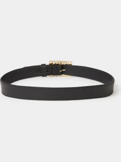 Hot Osprey London The Chain Buckle Leather Belt Black