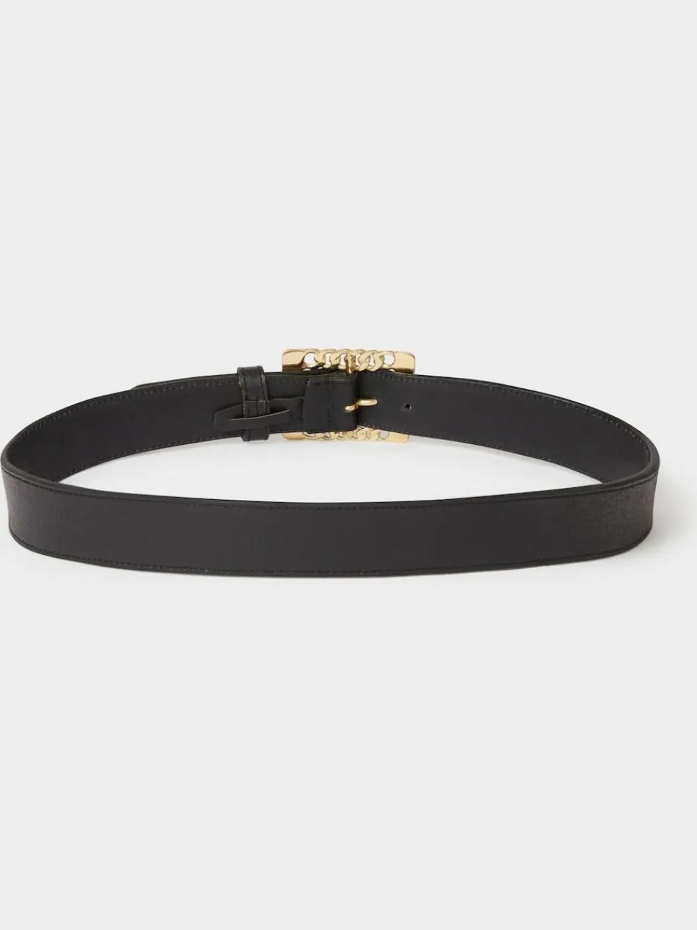 Hot Osprey London The Chain Buckle Leather Belt Black