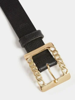 Hot Osprey London The Chain Buckle Leather Belt Black