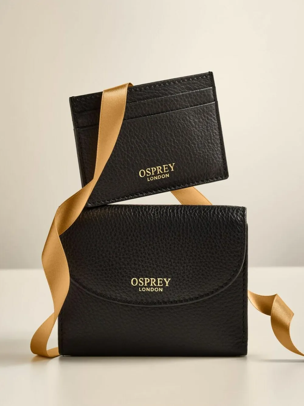 Osprey London Black The Tilly Leather Purse Gift Set^Women Purses