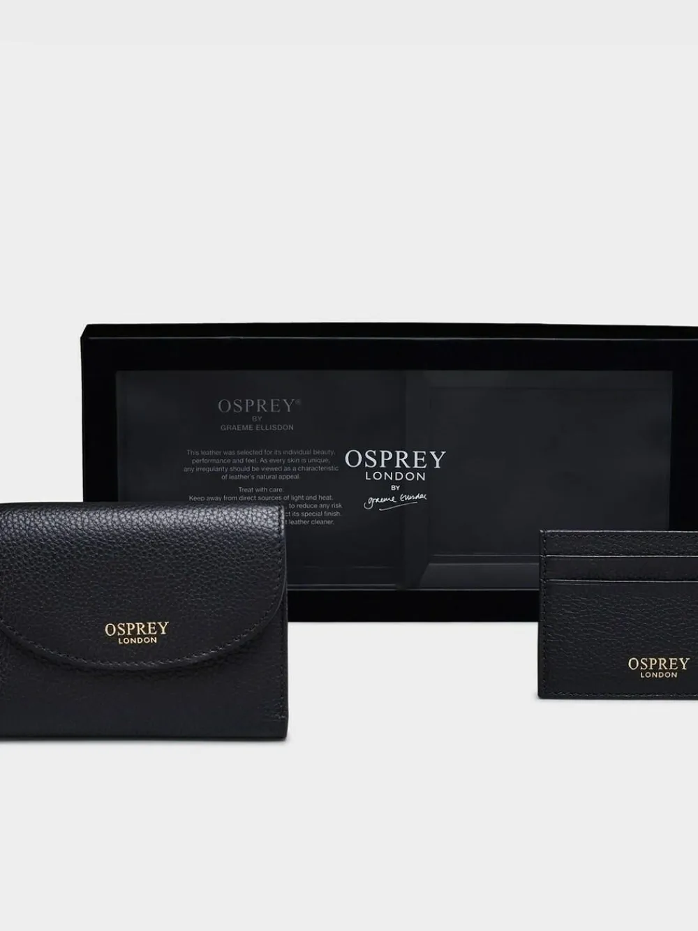 Osprey London Black The Tilly Leather Purse Gift Set^Women Purses
