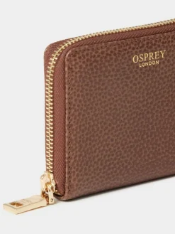 Osprey London The Core Small Leather Zip Around Purse Brown
