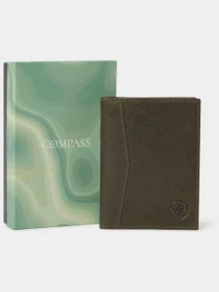 Osprey London The Compass Leather Passport Holder Green
