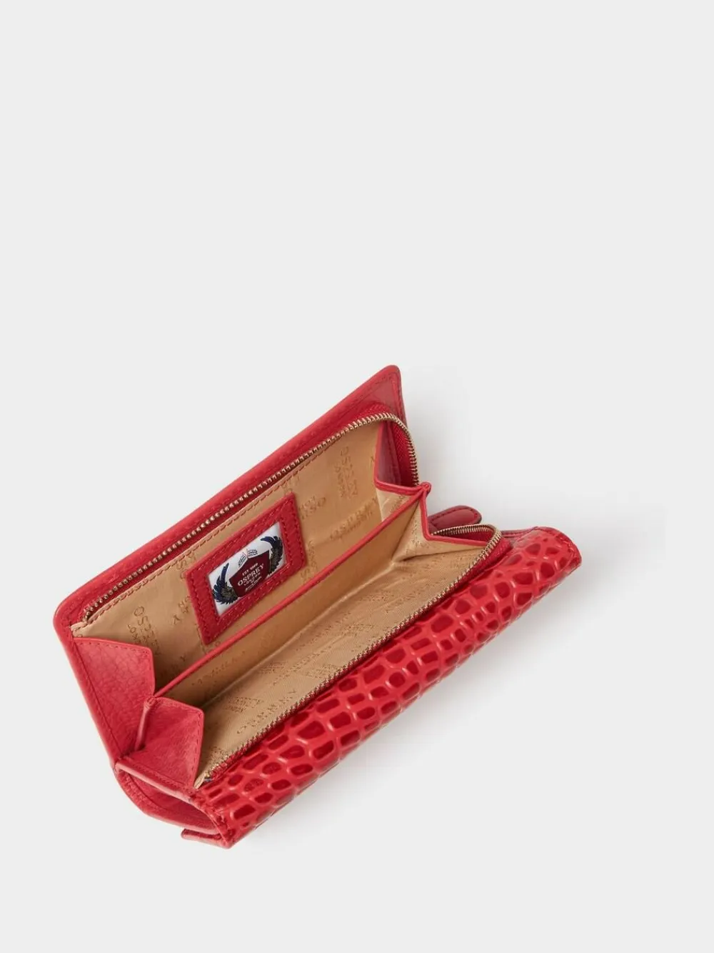 Discount Osprey London The Kellie Leather Matinee Purse Red