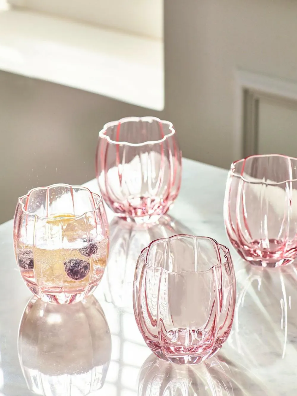 Sale Next Ottilie Set of 4 Short Tumbler Glasses Pink