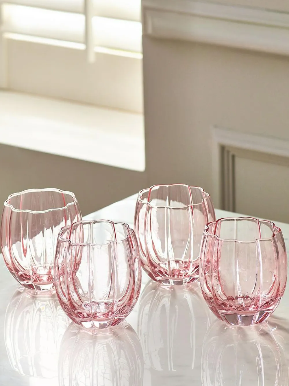 Sale Next Ottilie Set of 4 Short Tumbler Glasses Pink