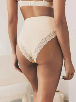 Next Paisley High Rise High Leg Cotton Lace Knickers 4 Pack^Women Panties