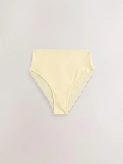 Next Paisley High Rise High Leg Cotton Lace Knickers 4 Pack^Women Panties