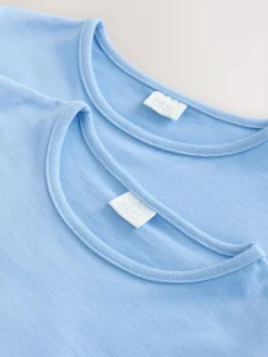 Next Pale Blue 2 Pack Puff Sleeve T-Shirts (3-16yrs)^ T-Shirts