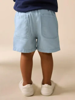 Next Pale Blue Pull On Shorts (3mths-7yrs)^BOY Shorts|Shorts