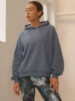 New Next Relaxed Fit Heavyweight Regular Length Hoodie Pale Blue