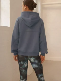 New Next Relaxed Fit Heavyweight Regular Length Hoodie Pale Blue