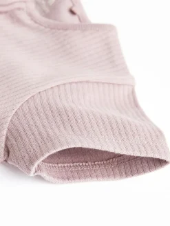 New Next Pale Pink 3 Pack Two Way Zip Baby Romper (0mths-3yrs)