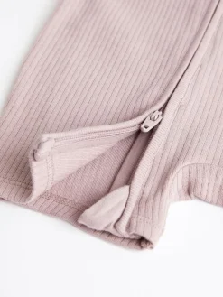 New Next Pale Pink 3 Pack Two Way Zip Baby Romper (0mths-3yrs)