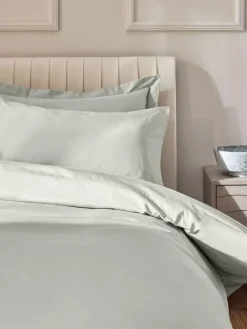 Next Pale Sage Green Collection Luxe 300 Thread Count 100% Cotton Sateen Satin Stitch Luxury Duvet Cover And Pillowcase Set^ Bedsets & Duvet Covers