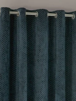 Paoletti Neptune Cut-Velvet Eyelet Curtains^ Curtains & Blinds