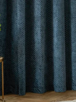 Paoletti Neptune Cut-Velvet Eyelet Curtains^ Curtains & Blinds