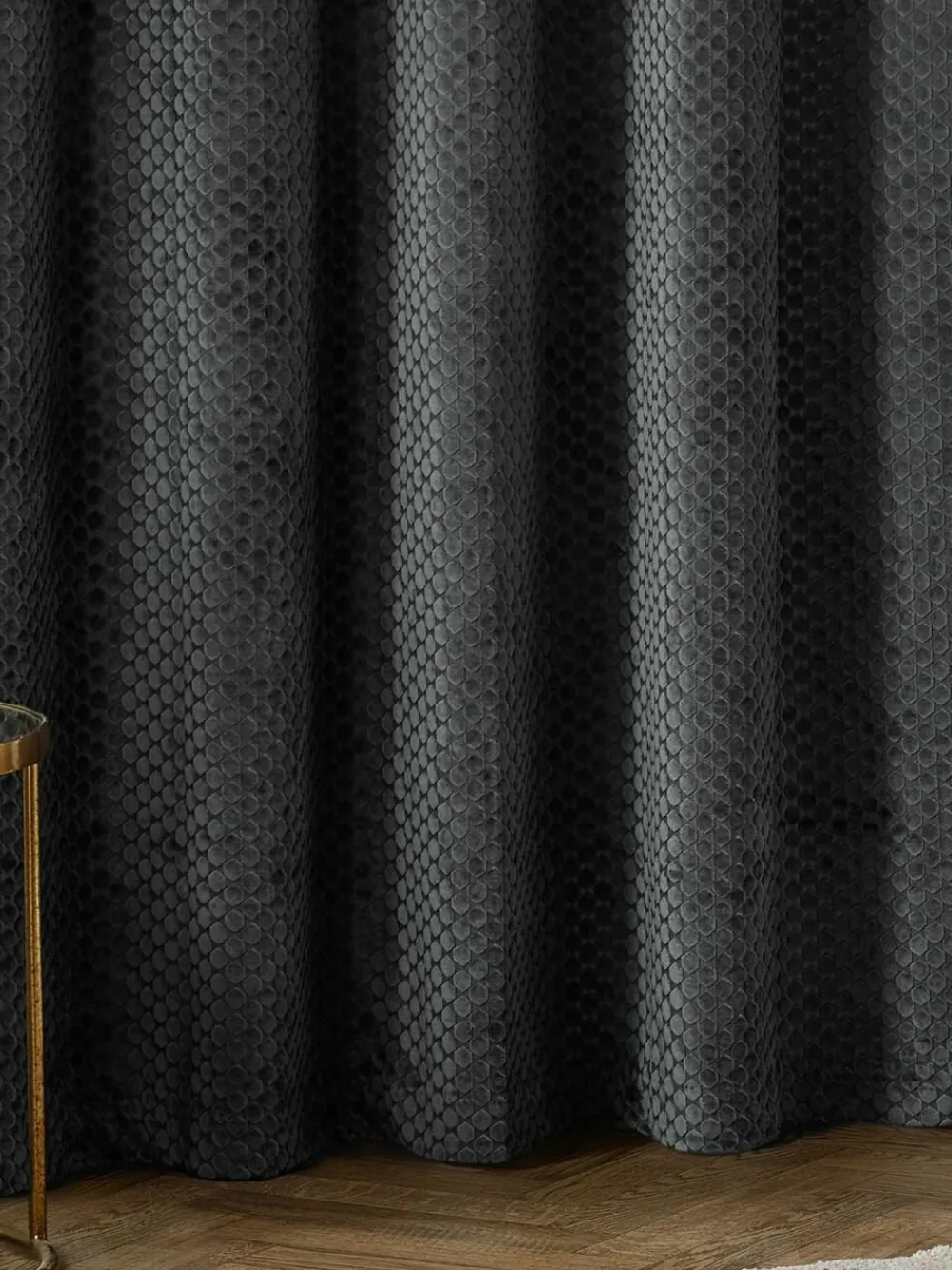 Paoletti Neptune Cut-Velvet Eyelet Curtains^ Curtains & Blinds