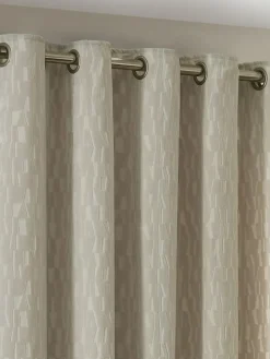 Hot Paoletti Natural Manhattan Velvet Eyelet Curtains