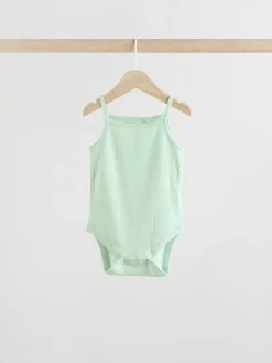 Next Pastel 5 Pack Vest Pointelle Baby Bodysuits^BOY Unisex|Bodysuits & Vests
