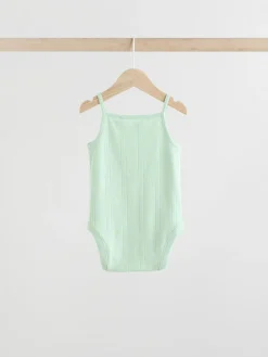 Next Pastel 5 Pack Vest Pointelle Baby Bodysuits^BOY Unisex|Bodysuits & Vests