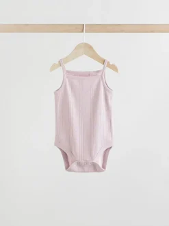 Next Pastel 5 Pack Vest Pointelle Baby Bodysuits^BOY Unisex|Bodysuits & Vests