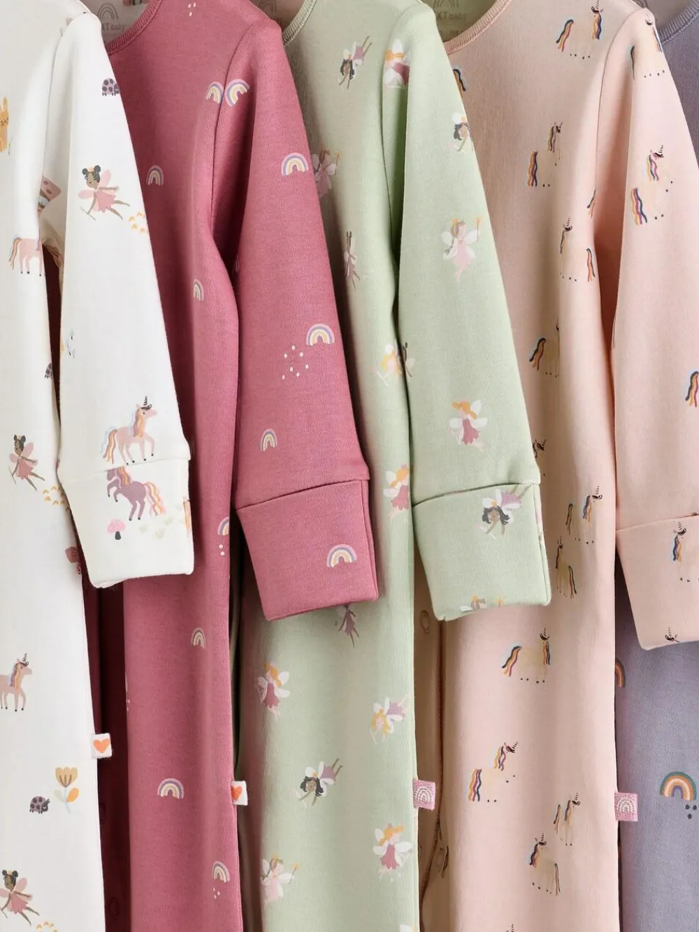 Next Pastel Character 5 Pack Baby Sleepsuits (0-2yrs)^ Nightwear