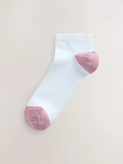 Next Heel and Toe Detail White Trainer Socks 4 Pack Pastel