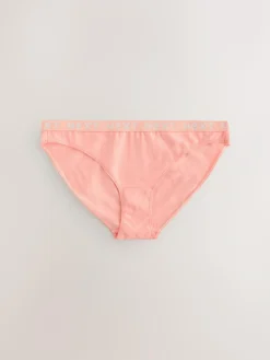 Discount Next Pastel High Leg Cotton Logo Knickers 4 Pack