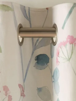 Outlet Next Isla Floral Print Blackout/Thermal Eyelet Curtains Pastel Multi Pink