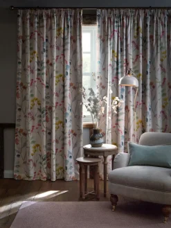 Next Isla Floral Print Pencil Pleat Blackout/Thermal Curtains^ Curtains & Blinds