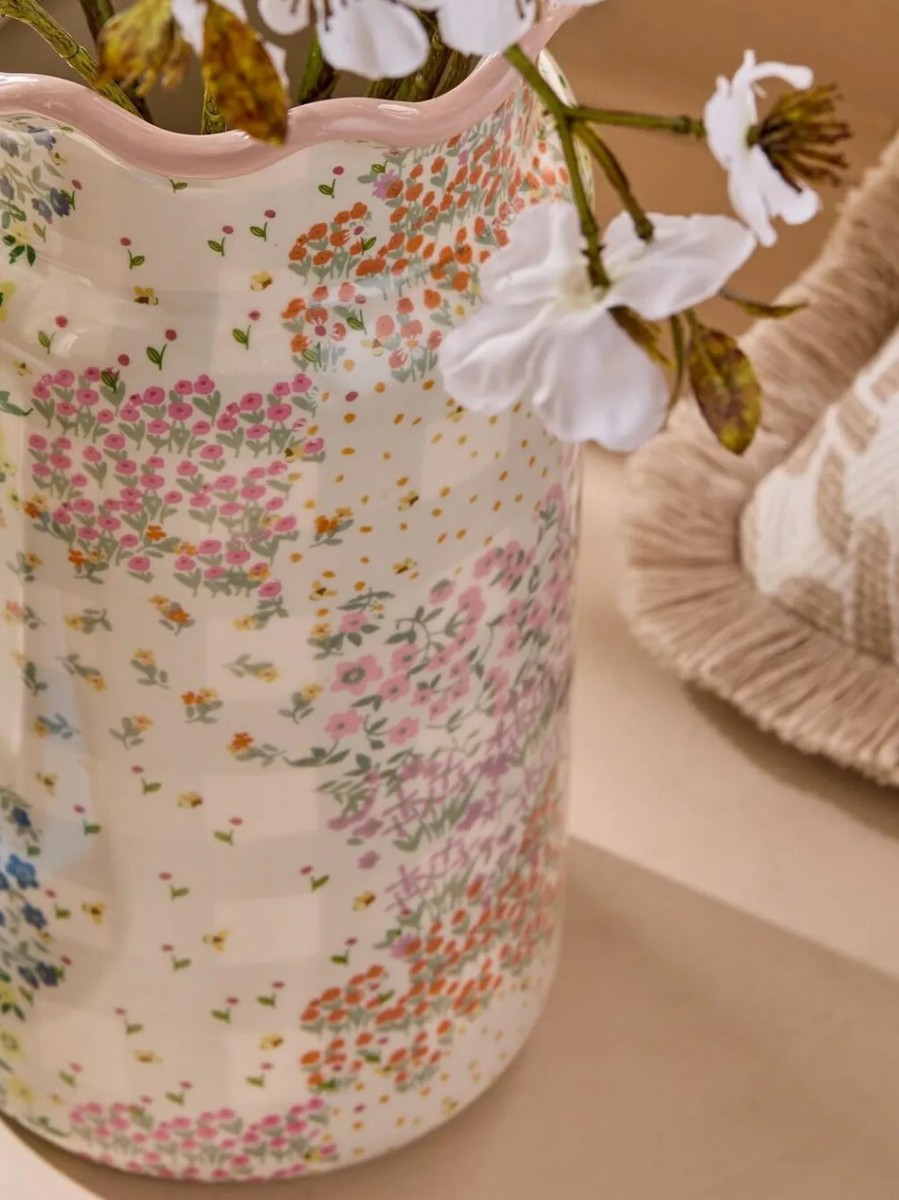 Next Pastel Patchwork Spring Floral Ceramic Vase^ Vases