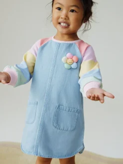 Next Raglan Denim Dress (3mths-8yrs)^ Baby Girls|Newborn Clothing