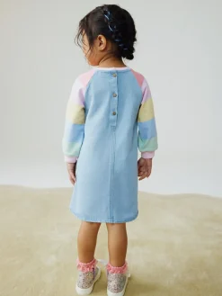 Next Raglan Denim Dress (3mths-8yrs)^ Baby Girls|Newborn Clothing