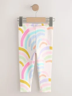 Next Pastel Rainbow Ribbed Leggings 5 Pack (3mths-7yrs)^ Baby Girls|Pants & Leggings
