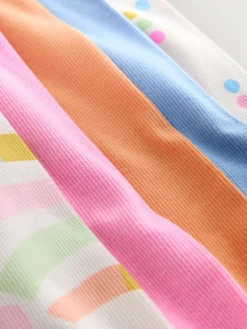 Next Pastel Rainbow Ribbed Leggings 5 Pack (3mths-7yrs)^ Baby Girls|Pants & Leggings