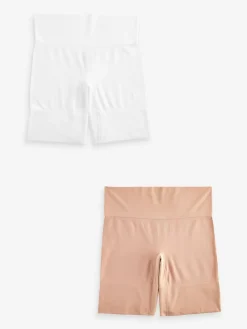 Best Next Seamless Smoothing Anti-Chafe Shorts 2 Pack Pastel Rose Nude / White